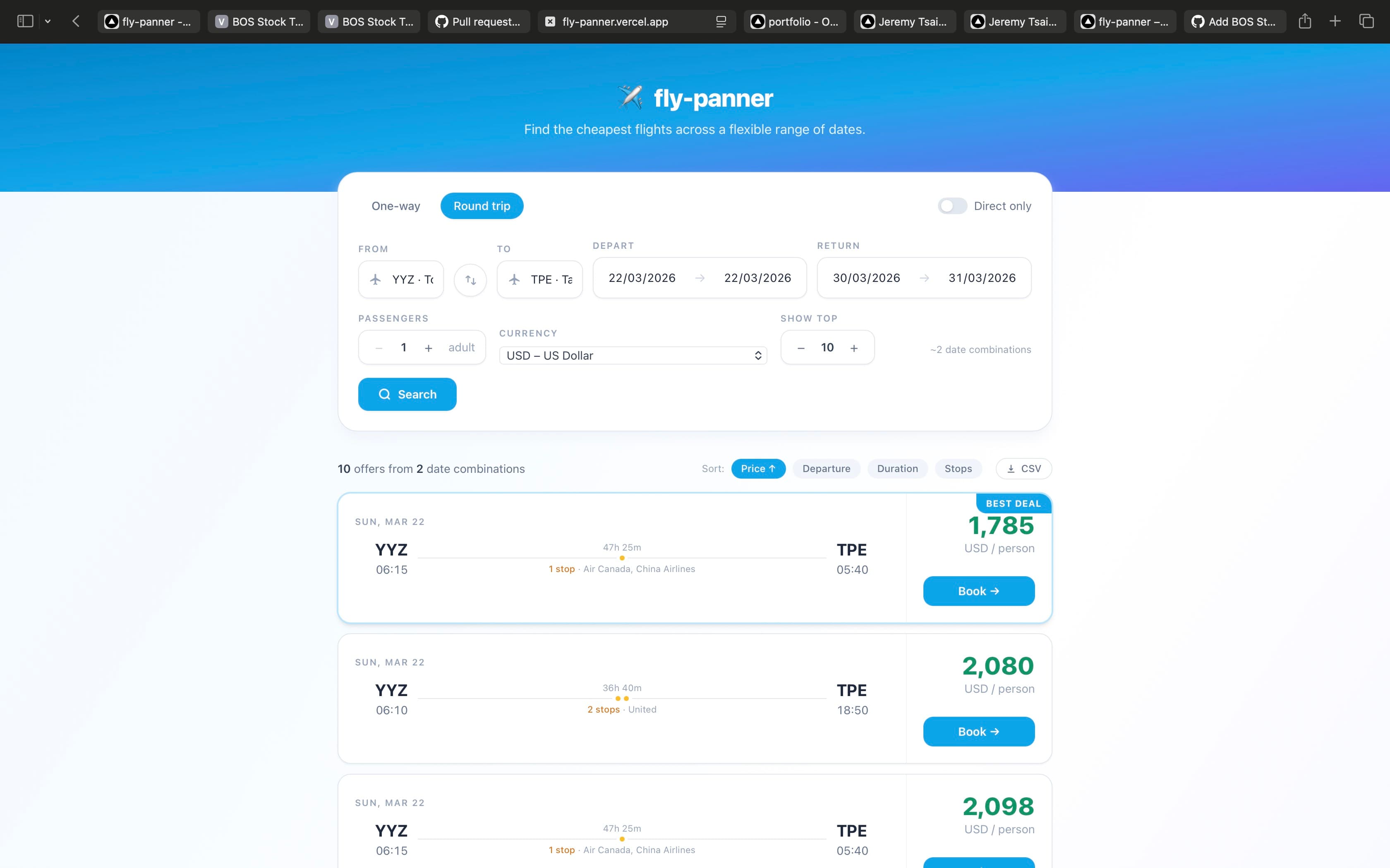Fly Panner - Flexible Flight Search & Weekly Price Alerts